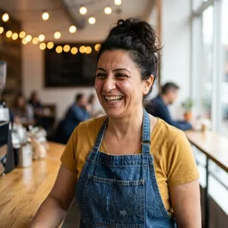 Portrait of Lina, owner of a neighbourhood café in Sharjah